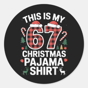 Das ist mein 67 Weihnachts-Schlafanzug Runder Aufkleber