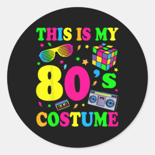 Das ist mein 80er-Kostüm-80er-90er-Party Runder Aufkleber