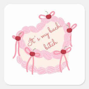 Das ist mein Bachelorette Coquette Cake Brautpar Quadratischer Aufkleber