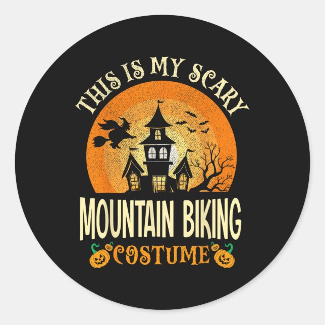 Das ist mein Beängstigendes Mountainbike-Kostüm Ha Runder Aufkleber (Vorderseite)