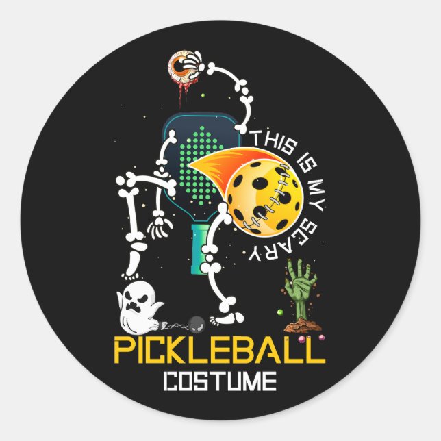 Das ist mein Beängstigendes Pickleball-Kostüm Hall Runder Aufkleber (Vorderseite)