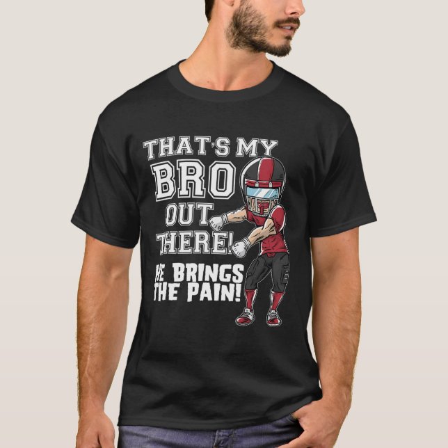 Das ist mein Bro da draußen, Red Football Brother  T-Shirt (Vorderseite)