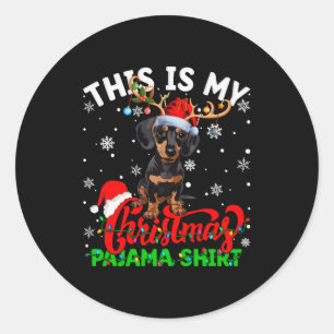 Das ist mein Dachshund Hund hässliches Weihnachts- Runder Aufkleber