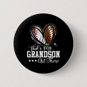 Das ist mein Enkel da draußen Baseball Football Gr Button