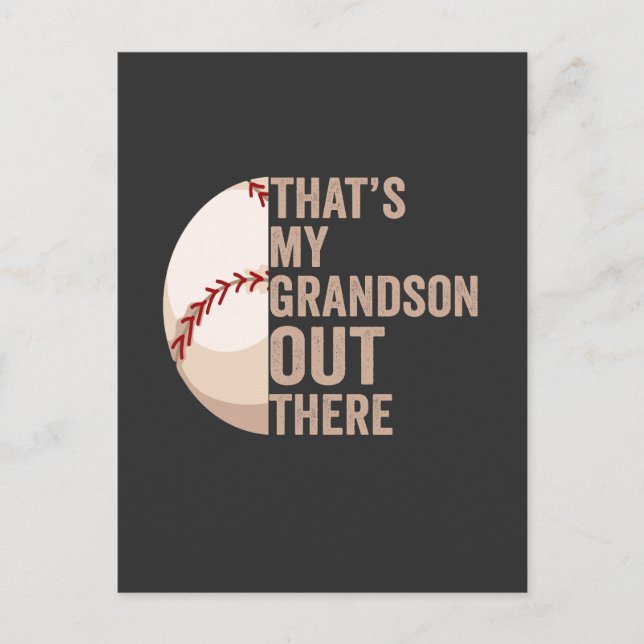 Das ist mein Enkel da draußen Funny Baseball Lover Einladungspostkarte (Vorderseite)