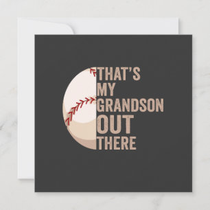 Das ist mein Enkel da draußen Lustiger Baseball-Fa Einladung