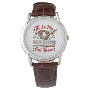 Das ist mein Enkel dort Baseball-Oma  Armbanduhr
