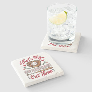 Das ist mein Enkel dort Baseball-Oma Steinuntersetzer