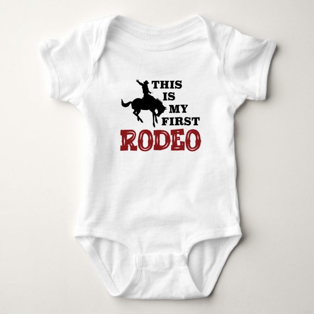 Das ist mein erster Rodeo Bodysuit zum ersten Gebu Baby Strampler (Vorderseite)