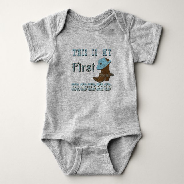 Das ist mein erstes Rodejungen-Outfit Baby Strampler (Vorderseite)