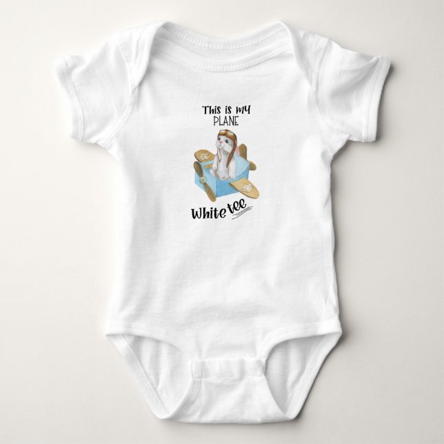 Das ist mein Flugzeug Weißes T-Shirt, das Thema Lu Baby Strampler (Vorderseite)