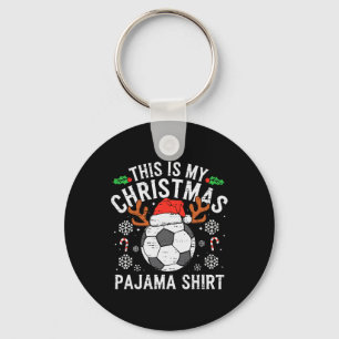 Das ist mein Fußball-Weihnachts-Pyjama-Shirt Sport Schlüsselanhänger