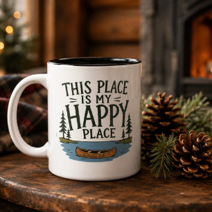Das ist mein glücklicher Ort Deerwood Lake  Zweifarbige Tasse