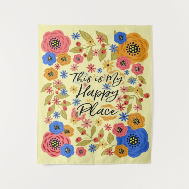 Das ist mein glücklicher Ort Medium Wandteppich (Vorderseite)