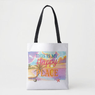 Das ist mein glücklicher Ort - Tropischer Strand Tasche