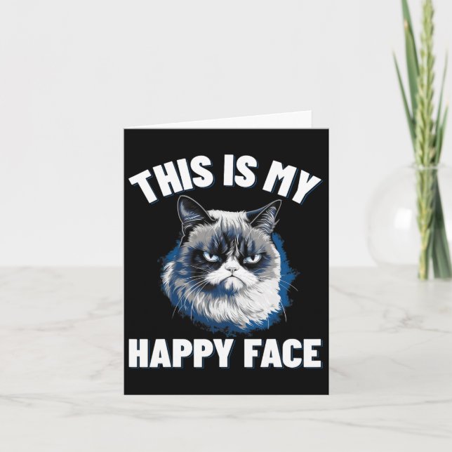 Das ist mein glückliches Gesicht - lustige Katze m Karte (Vorderseite)