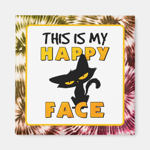 Das ist mein Happy Face Crazy Cat Cartoon Magnet