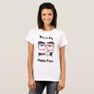 Das ist mein Happy Face Tshirt Cartoon Face