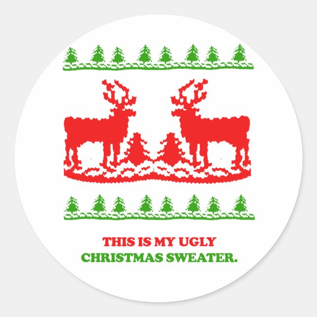Das ist mein hässlicher Weihnachtskraut Runder Aufkleber (Vorderseite)