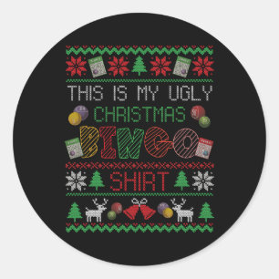 Das ist mein hässliches Weihnachts-Bingo-Gambling- Runder Aufkleber