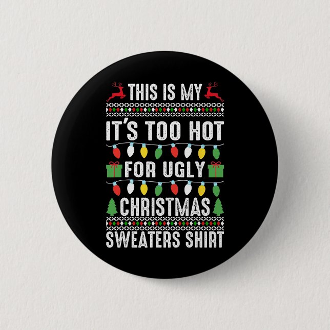 Das ist mein heißer Weihnachtspulli Button (Vorderseite)