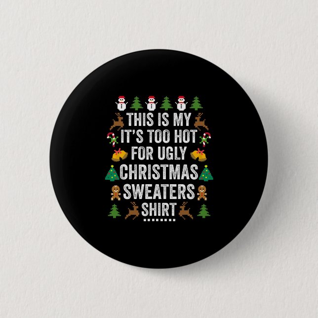 Das ist mein heißer Weihnachtspulli Button (Vorderseite)