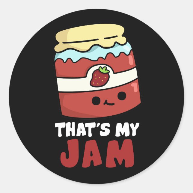 Das ist mein Jam Funny Jar von Jam Pun Dark BG Runder Aufkleber (Vorderseite)
