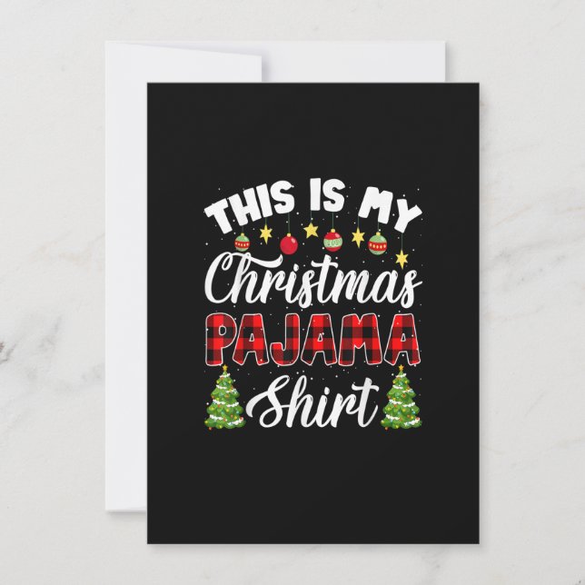 Das ist mein Karierter Weihnachtsfest Pajama Red B Einladung (Vorderseite)