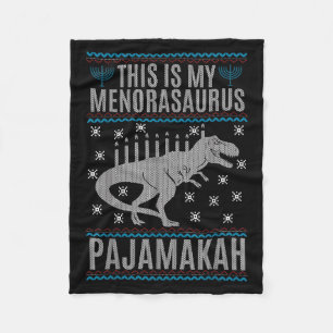 Das ist mein Menorah-Saurus Happy Hanukka Dinosaur Fleecedecke