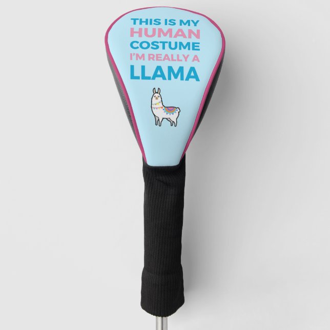 Das ist mein menschliches Kostüm - Llama Edition I Golf Headcover (Vorderseite)