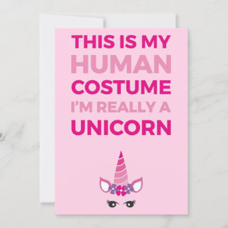 Das ist mein menschliches Kostüm - Unicorn Edition Einladung