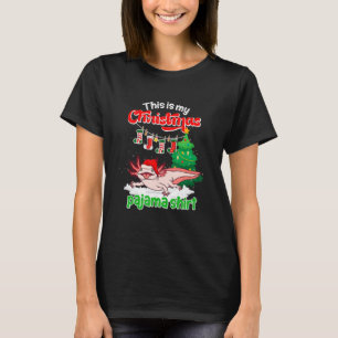 Das ist mein Pajama Xmas Strumpf Santa Axolotl T-Shirt