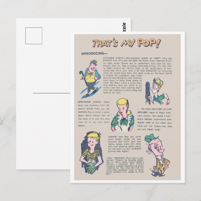 Das ist mein Pop Postkarte (Vorne/Hinten)