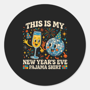 Das ist mein Silvester-Pyjama Lustiges Retro-Gesch Runder Aufkleber
