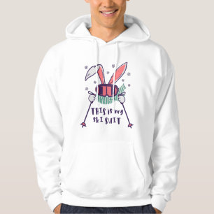 Das ist mein Ski-Anzug-Kaninchen mit Skistöcken Hoodie