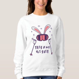 Das ist mein Ski-Anzug-Kaninchen mit Skistöcken Sweatshirt