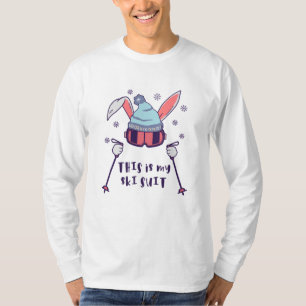 Das ist mein Ski-Anzug-Kaninchen mit Skistöcken T-Shirt