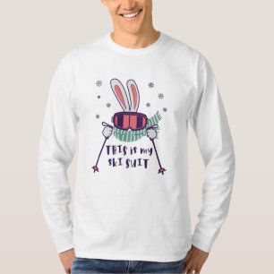 Das ist mein Ski-Anzug-Kaninchen mit Skistöcken T-Shirt