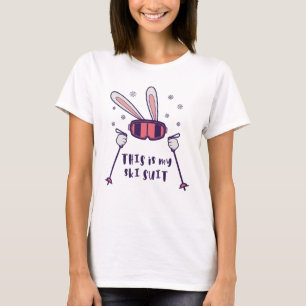 Das ist mein Ski-Anzug-Kaninchen mit Skistöcken T-Shirt