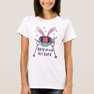 Das ist mein Ski-Anzug-Kaninchen mit Skistöcken T-Shirt