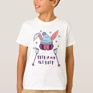 Das ist mein Ski-Anzug-Kaninchen mit Skistöcken T-Shirt