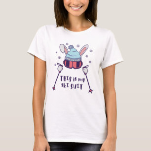 Das ist mein Ski-Anzug-Kaninchen mit Skistöcken T-Shirt