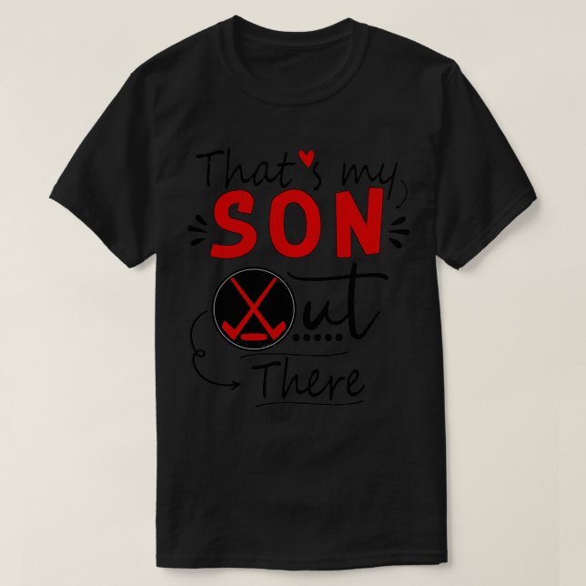 Das ist mein Sohn da draußen Hockey für Mama und V T-Shirt (Design vorne)