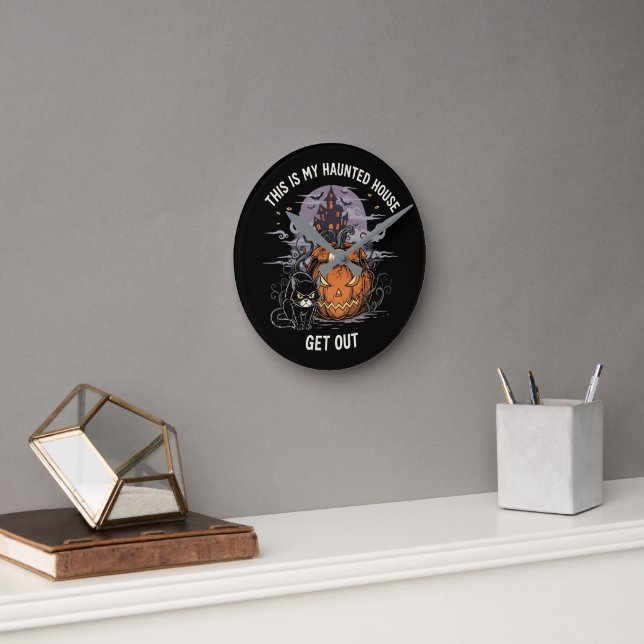 Das ist mein Spuk Haus raus Runde Wanduhr (Büro)