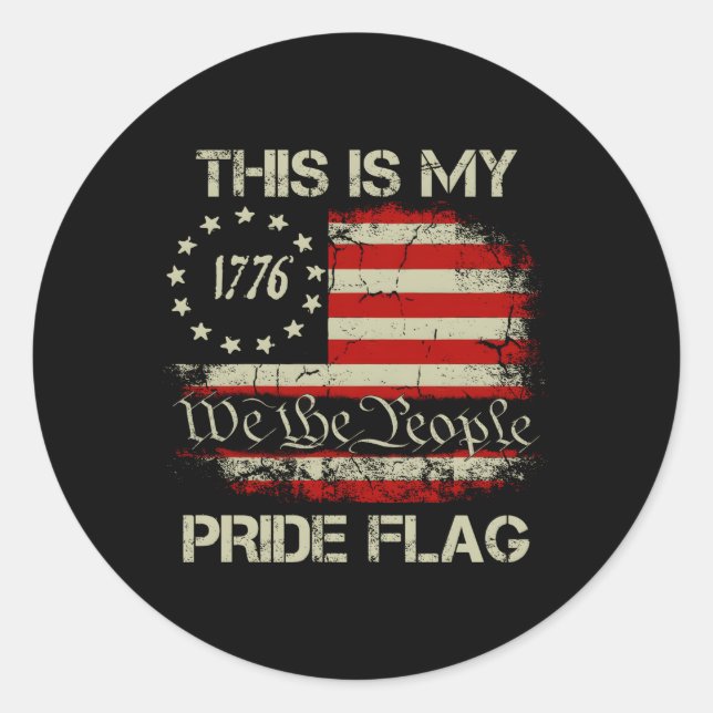 Das ist mein Stolz Flag USA Amerikaner 4. Juli USA Runder Aufkleber (Vorderseite)