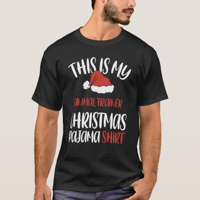 Das ist mein Tiertrainer Weihnachten Pajama Santa  T-Shirt (Vorderseite)