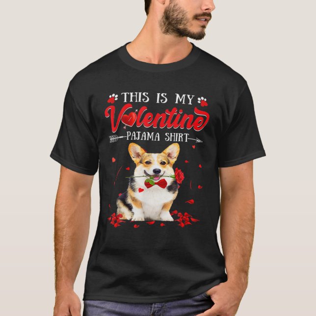 Das ist mein Valentine Pajama Corgi Couple Matchin T-Shirt (Vorderseite)