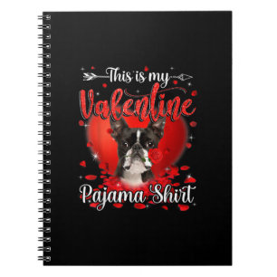 Das ist mein Valentine Pajama Shirt Boston Terrier Notizblock