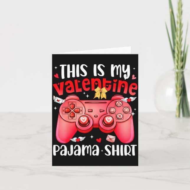 Das ist mein Valentins-Pyjama-Videospiel-Gamer-Jun Karte (Vorderseite)