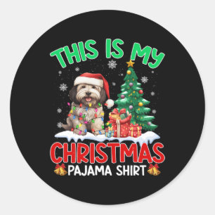 Das ist mein Weihnachten Pajama Havanese Dog Lover Runder Aufkleber